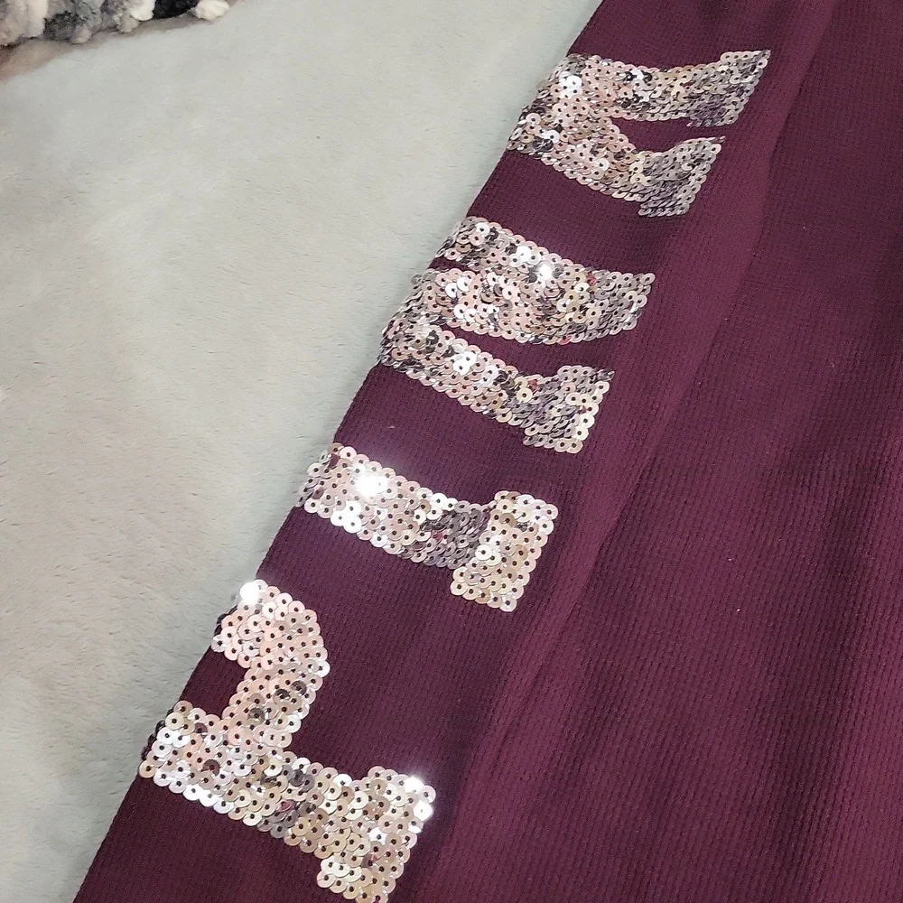 PINK Victoria's Secret Burgundy Pajama Onesie - Picture 11 of 14